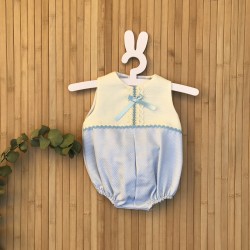 Bombacho pique celste y beige